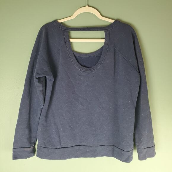 American Fighter Womens Blue Cut Out Crewneck Long Sleeve Sweatshirt Size XL - Picture 2 of 8